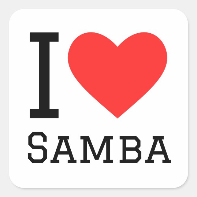 Sticker Carré J'aime la samba (Devant)