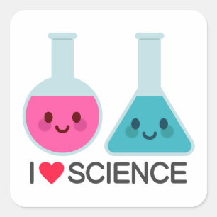 STICKER CARRÉ J'AIME LA SCIENCE