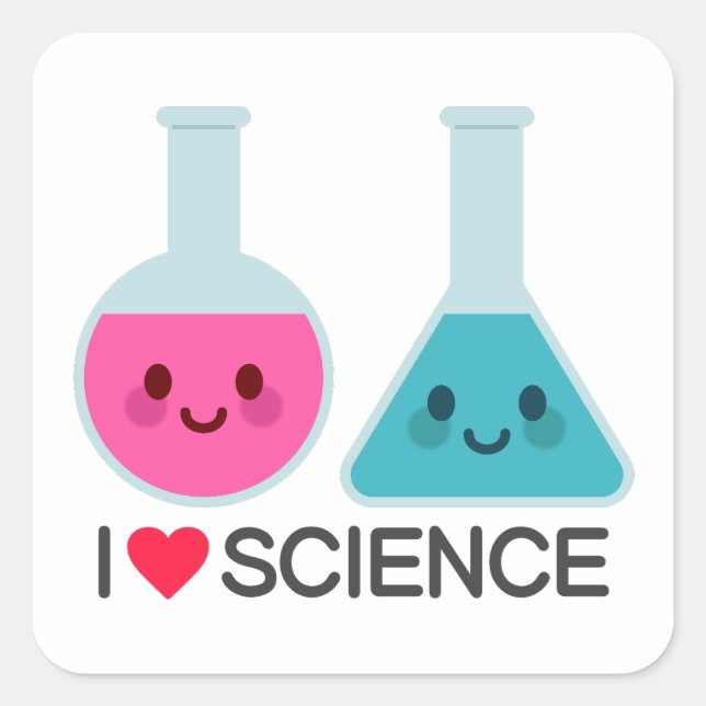 STICKER CARRÉ J'AIME LA SCIENCE (Devant)