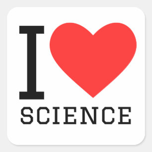 Sticker Carré J'aime la science