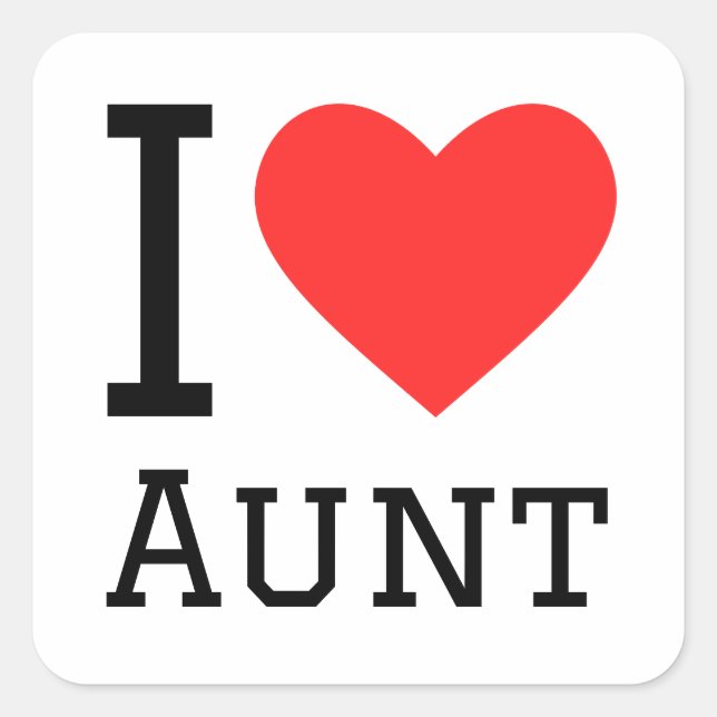 Sticker Carré J'aime la tante (Devant)
