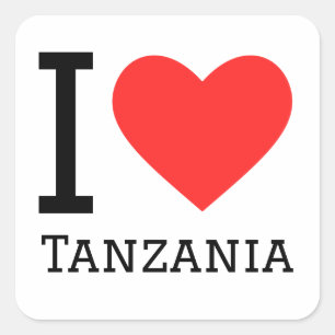 Sticker Carré J'aime la tanzanie