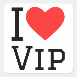 Sticker Carré J'aime la vip