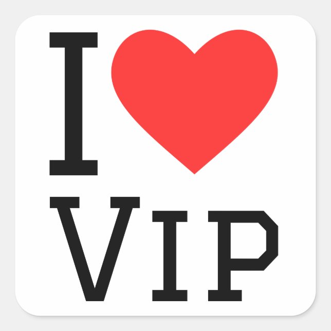 Sticker Carré J'aime la vip (Devant)