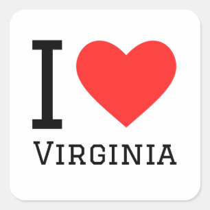 Sticker Carré J'aime la virginie