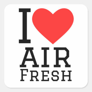 Sticker Carré J'aime l'air frais