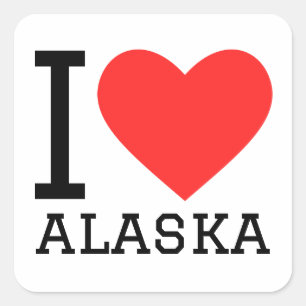 Sticker Carré J'aime l'Alaska