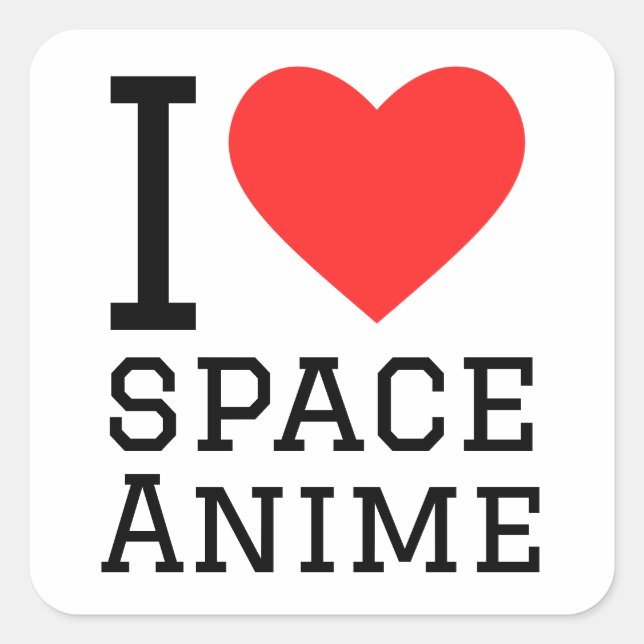 Sticker Carré J'aime l'animation spatiale (Devant)