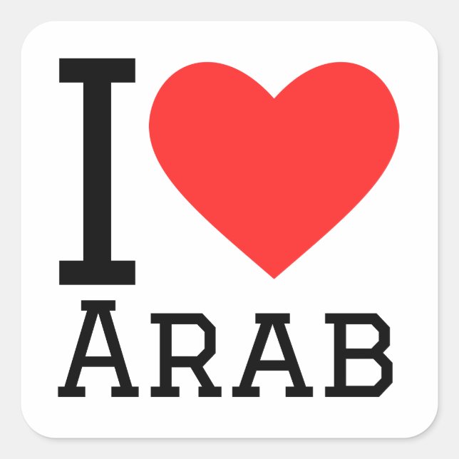 Sticker Carré J'aime l'arabe (Devant)