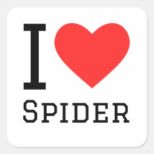 Sticker Carré J'aime l'araignée