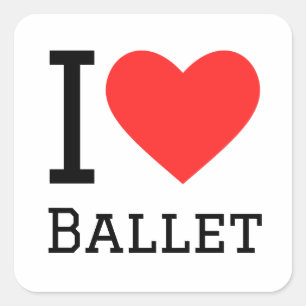 Sticker Carré J'aime le ballet
