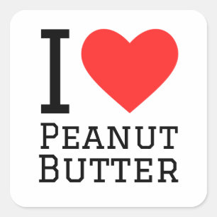 Sticker Carré J'aime le beurre d'arachide