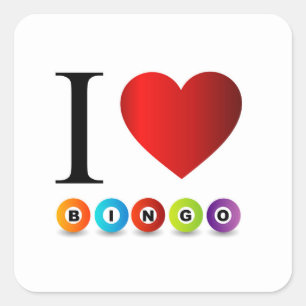 Sticker Carré J'aime le bingo