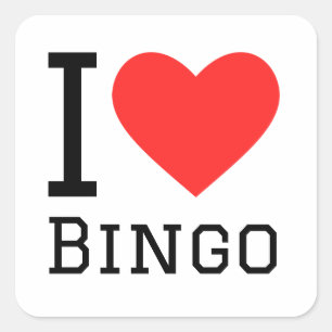 Sticker Carré J'aime le bingo