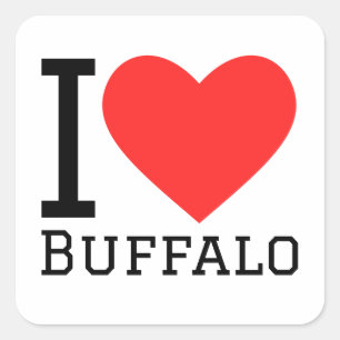 Sticker Carré J'aime le buffle