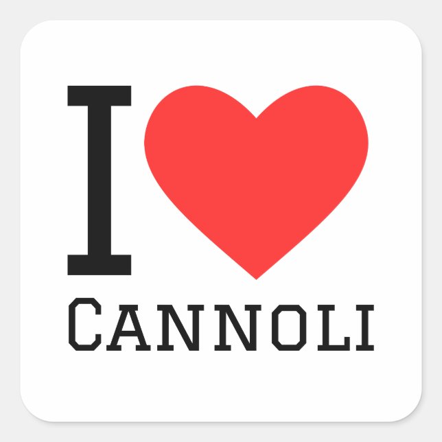 Sticker Carré J'aime le cannoli (Devant)