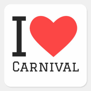 Sticker Carré j'aime le carnaval