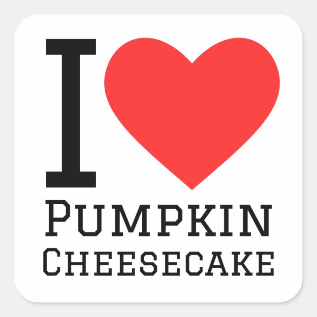 Sticker Carré J'aime le cheesecake citrouille (Devant)