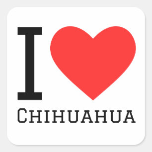 Sticker Carré J'aime le chihuahua