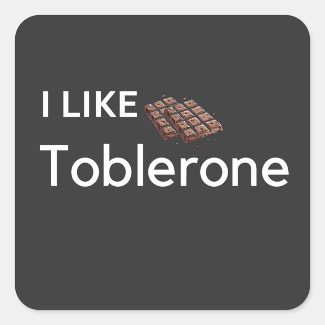 Sticker Carré J'aime le chocolat à la luzerone (Devant)