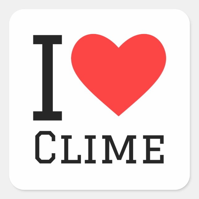 Sticker Carré J'aime le climat (Devant)