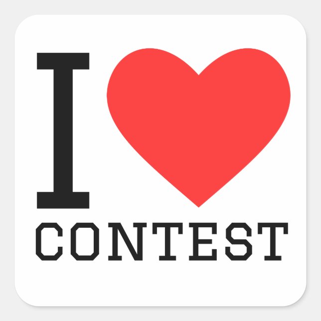 Sticker Carré J'aime le concours (Devant)