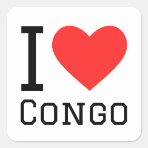Sticker Carré J'aime le Congo