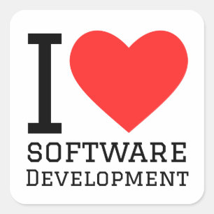 Sticker Carré J'aime le développement logiciel