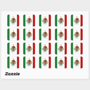 Sticker Carré j'aime le drapeau mexique - mexicain