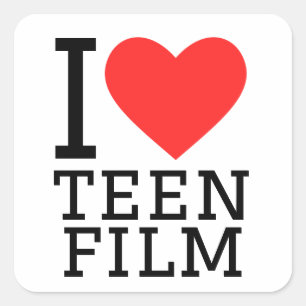 Sticker Carré J'aime le film ado
