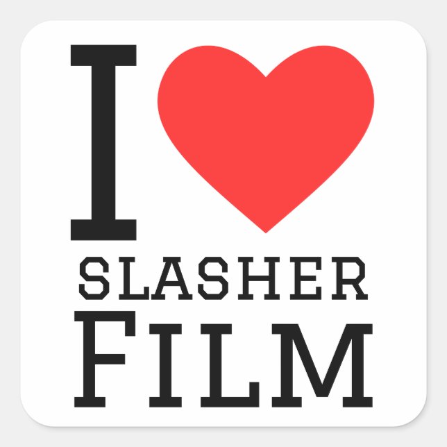 Sticker Carré J'aime le film slasher (Devant)