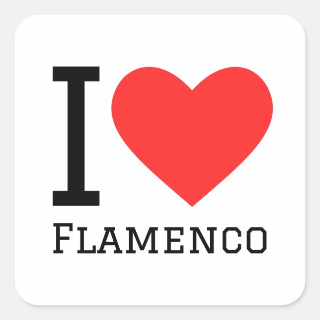 Sticker Carré J'aime le flamenco (Devant)