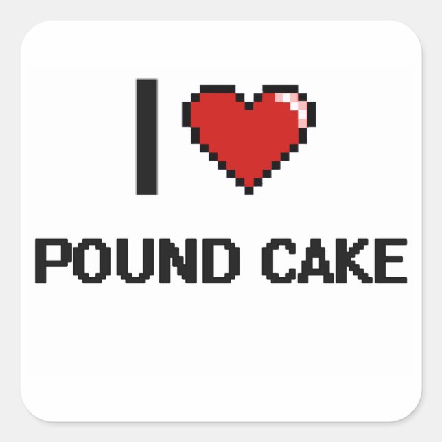 Sticker Carré J'Aime Le Gâteau À La Livre (Devant)