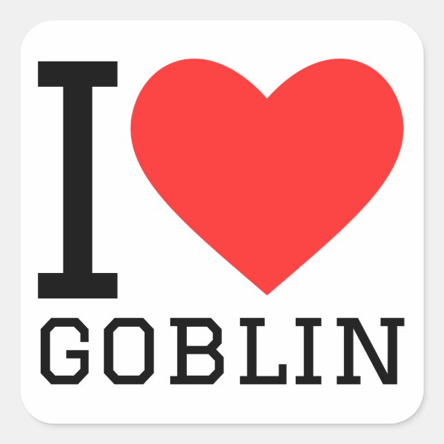 Sticker Carré J'aime le gobelin (Devant)