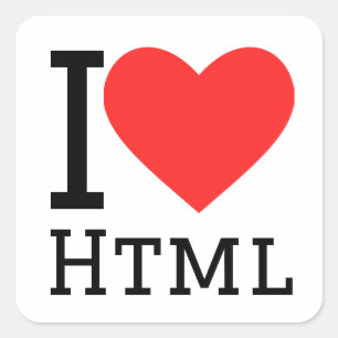 Sticker Carré J'aime le html