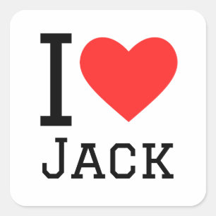 Sticker Carré J'aime le jack