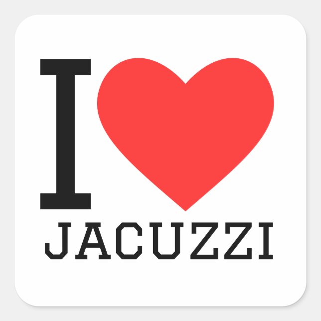 Sticker Carré J'aime le jacuzzi (Devant)