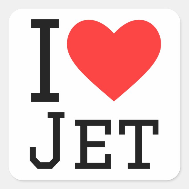 Sticker Carré J'aime le jet (Devant)