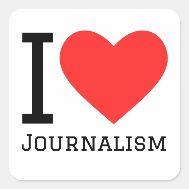 Sticker Carré J'aime le journalisme (Devant)