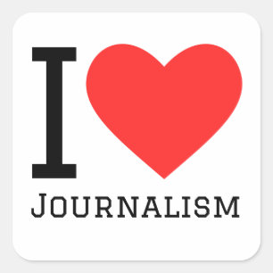 Sticker Carré J'aime le journalisme