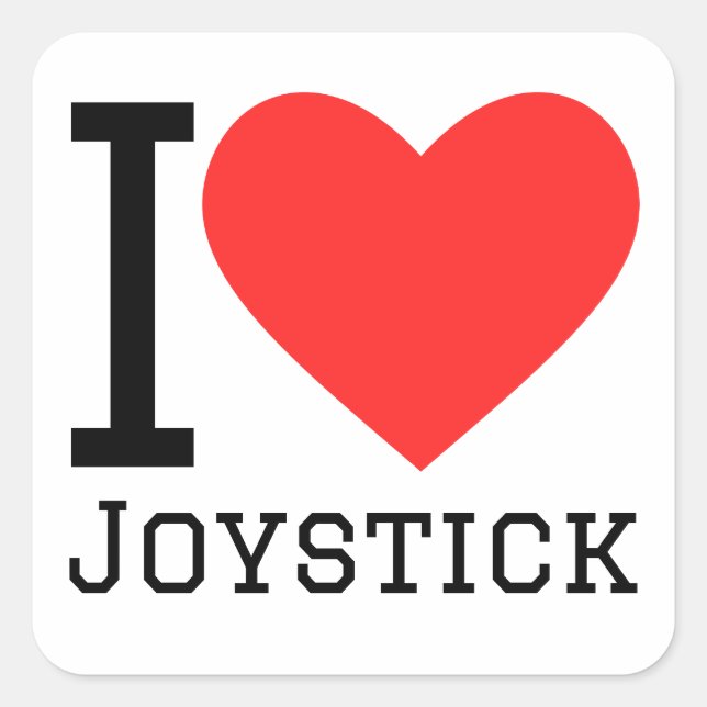 Sticker Carré J'aime le joystick (Devant)