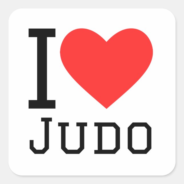 Sticker Carré J'aime le judo (Devant)