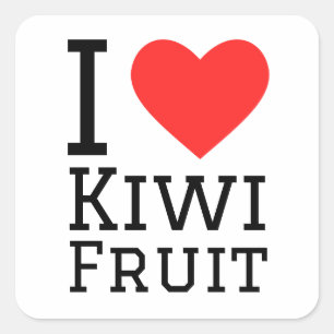 Sticker Carré J'aime le kiwi