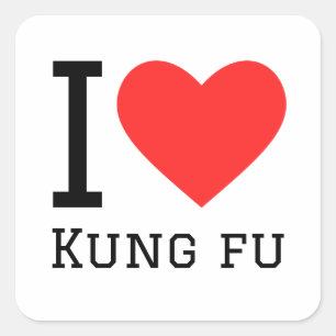 Sticker Carré J'aime le kung fu