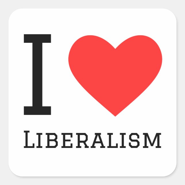 Sticker Carré J'aime le libéralisme (Devant)