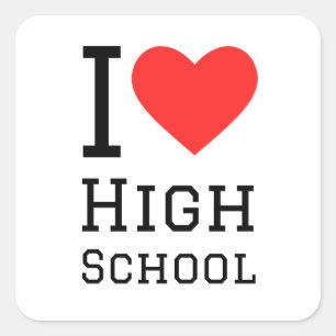 Sticker Carré J'aime le lycée