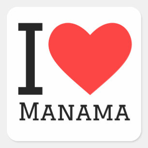 Sticker Carré J'aime le manama
