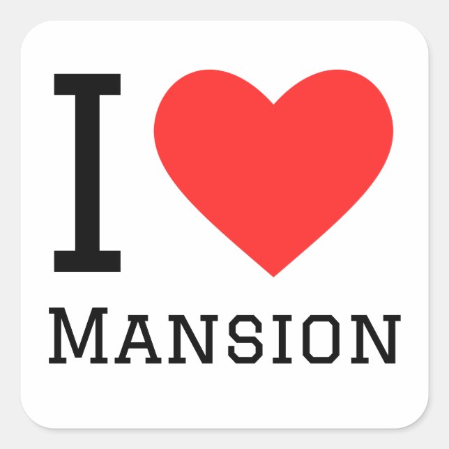 Sticker Carré J'aime le manoir (Devant)