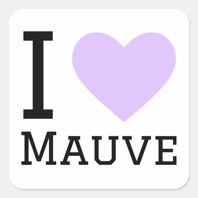 Sticker Carré J'aime le mauve (Devant)