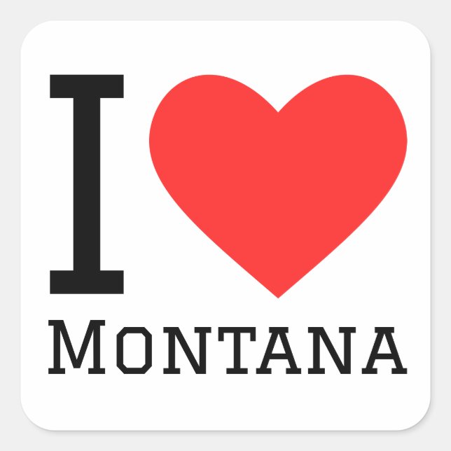Sticker Carré J'aime le montana (Devant)